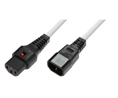 Digitus Assmann Electronic ASM IEC-PC1076 maitinimo kabelis, kištukas C14, H05VV-F 3 X 1.00mm2 iki C13 IEC LOCK 3m baltas