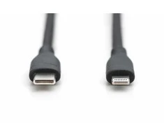 Kabelis USB Digitus Lightning - USB-A 1 m Juodas (AK-600110-010-S)