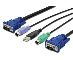 Assmann Electronic DIGITUS KVM kabelis PS2 ir USB konsolėms su KVM 1xHD-15/M 1xVGA HD-15/M 2xPS2 1x USB 1,8m
