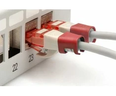 Digitus DIGITUS spalvoti spaustukai RJ45 jungiamiesiems kabeliams, 100 vnt., raudoni