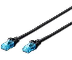 Assmann Electronic DIGITUS CAT 5e U-UTP patch kabelis PVC AWG 26/7 ilgis 1 m spalva juodas