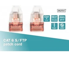 Assmann Electronic DIGITUS Komutacinis kabelis S-FTP/PIMF CAT6 1m AWG 27/7 2xRJ45 pilkas