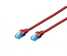 Assmann Electronic DIGITUS CAT 5e U-UTP patch kabelis PVC AWG 26/7 ilgis 2 m spalva raudona