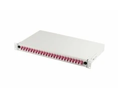 Digitus FO komutacinė panelė su įranga 19'' 1U, 24x LC dx, OM4, adapteriai, stumdoma, pilka