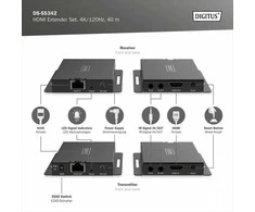 Assmann elektroninis DIGITUS HDMI prailginimo rinkinys 40m 4K/120Hz