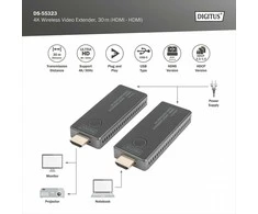 Digitus | 4K Wireless Video Extender, 30 m (HDMI - HDMI) | DS-55323 | Juodas/Sidabrinis
