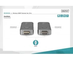 „Assmann“ elektroninis DIGITUS belaidžio HDMI prailginimo rinkinys 50 m raktas nuo 1 iki 1 „Full HD“