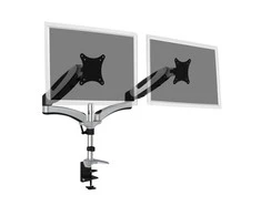 Laikiklis Assmann Electronic DIGITUS dviejų ekranų stalinis kompiuteris su dujinių spyruoklių stovu 2 tft/LCD iki 27 colių Vesa 75x75mm 100x100mm max.8KG juodas