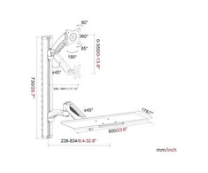 Assmann Electronic DIGITUS monitorius ir klaviatūros tvirtinimas prie sienos iki 27 colių dujų spyruoklinis laikiklis maks. 8KG VESA 75x75mm 100x100mm