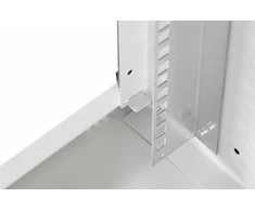 Digitus 19" 4U sieninė tinklinė spintelė, SOHO PRO 240 x 540 x 400 mm, keliamoji galia 60kg, stiklinės durys, išskleistos, Pilka
