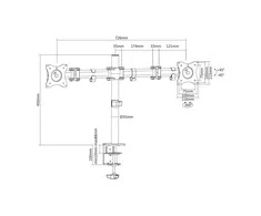 Assmann Electronic Digitus DA-90349 dviejų monitorių laikiklis