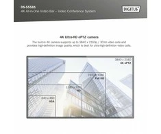 Digitus Skaitmenas | 4K „viskas viename“ vaizdo juosta – vaizdo konferencijų sistema | DS-55581