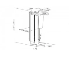 Laikiklis Digitus PC Table Mount | DA-90411 | 30-51 cm | Steel | Juodas