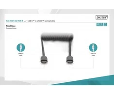 USB kabelis Digitus USB-C - USB-C 1 m Juodas (AK-300431-006-S)