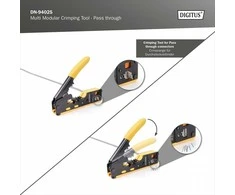 Digitus Suspaudimo įrankis rj45 cat.5e/cat.6, rj12, rj11 įvadiniams kamščiams su kabelių pjovimo ir izoliacijos nuėmimo funkcija