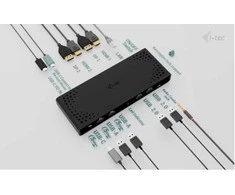 I-TEC universali dviguba 4K Ekrano prijungimo stotelė PD 85W + USB-C įkroviklis 100W