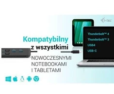 I-TEC USB-C HDMI dviejų DP prijungimo stotelė su maitinimo tiekimu 100 W + I-tec universalus įkroviklis 112 W