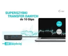 I-TEC USB-C HDMI dviejų DP prijungimo stotelė su maitinimo tiekimu 100 W + I-tec universalus įkroviklis 112 W