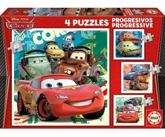 Educa 4 dėlionės PROGRESIVOS CARS, 3-5 metų, 12+16+20+25 dalių