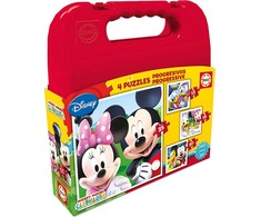 Dėlionė 4 galvosūkių rinkinys Disney Mickey Mouse Progressive Educa (12-16-20-25 vnt.)