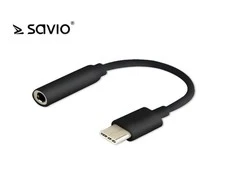 Garso Adapteris - Savio USB 3.1 C į 3.5 mm, Juodas