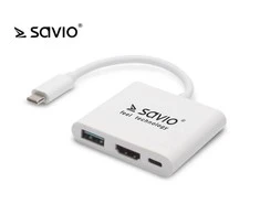 USB tipo C HDMI adapteris, USB 3.0, PD SAVIO AK-48