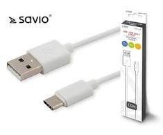 USB Kabelis - Savio CL-125 USB 2.0 1 m Baltas