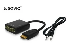 Savio CL-23 video cable adapter 0.5 m VGA (D-Sub) HDMI Type A (Standard) Juodas