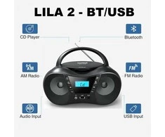 Eltra Grotuvas CD LILA2 USB/BT sidabrinė
