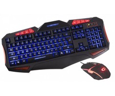 Klaviatūra ir pelė membraninė Esperanza EGK3000 (USB 2.0, juodos spalvos, Optical)