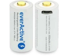 everActive USB įkraunamas RCR123A 16340 3,7V 700mAh akumuliatorius su PCM