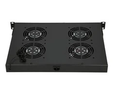Extralink Ventiliatorių panelė su termostatu, 19", 4 ventiliatoriai, juoda