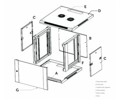 EXTRALINK 9U 600X600 ASP sieninė spintelė metalinių durų pilka