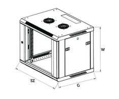 Extralink EX.8598-12U 600x450 Pilka | Spinta stovas | montuojamas ant sienos