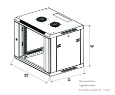 EXTRALINK 4U 600X450 19" RACK CABINET Juodas