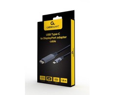 GEMBIRD CC-USB3C-DPF-01-6 USB Type-C su DisplayPort vyriško adapterio laido vieta pilkas 1,8m