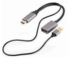 GEMBIRD Active 4K HDMI male to DisplayPort moteriškas adapteris juodas