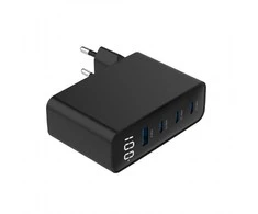 Gembird TA-UC-PDQC100LCD-01-BK mobile device charger Nešiojamas kompiuteris, Išmanusis telefonas Juodas AC Fast charging Indoor