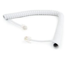 GEMBIRD TC4P4CS-2M-W Gembird Telefono ragelio spiralinis laidas, RJ10 (4P4C), 2m, baltas