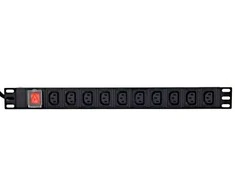 „Gembird EnerGenie EG-PDU-10C132C19“ maitinimo blokas (PDU), 10 vnt. C13 lizdų, 1U, 16A, C20 kištukas, 2 m kabelis, juodas