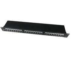 GEMBIRD NPP-C624-002 Gembird 19 patch panel 24 port 1U cat.6 su galinio kabelio valdymu, juodas