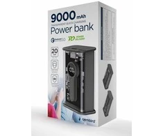 Gembird | Skaidrus QC3.0 greito įkrovimo maitinimo blokas | PB09-TQC3-01 | 9000 mAh | Juodas