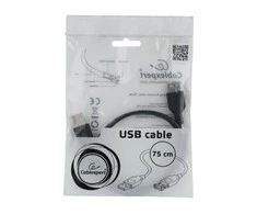 GEMBIRD CC-USB2-AMAF-75CM/300-BK USB 2.0 A - A-lizdas 75cm laidas Juodas