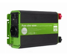 Gembird ENERGENIE 12 V grynos sinusinės bangos automobilio DC-AC maitinimo keitiklis 500 W