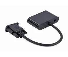 GEMBIRD VGA to HDMI + VGA adapter cable 0.15m juodas