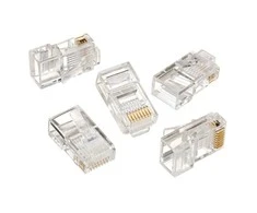Gembird Cablexpert Modulinis kištukas 8P8C kietam LAN kabeliui CAT5, UTP, 10 vnt. už maišelį | Modulinis 8P8C RJ45 kištukas, 30u“ auksiniu padengtas, 3 šakių vidiniai kontaktai, skirti naudoti su tvirtais LAN laidais