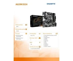 Pagrindinė plokštė GIGABYTE A620M DS3H AM5 2xDDR5 4xSATA 1xM.2