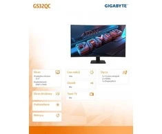 Gigabyte | Gaming Monitorius | GS32QC EU | 31.5 " | VA | 170 Hz | 1 ms | 2560 x 1400 pikselių | 300 cd/m² | HDMI jungtys quantity 2