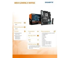Pagrindinė plokštė Gigabyte B850 GAMING X WIFI6E | Procesorių šeima AMD | Procesoriaus lizdas AM5 | DDR5 | Palaikomos standžiojo disko sąsajos SATA, M.2 | SATA jungčių skaičius 4