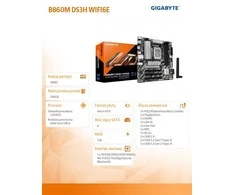 Pagrindinė plokštė Gigabyte B860M DS3H WIFI6E